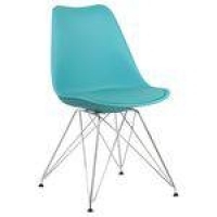 Cadeira Azul Tiffany Charles Eames Eiffel Soft Dsr em PP