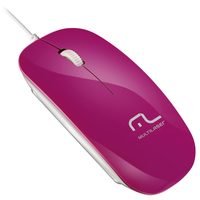 Mouse Multilaser colors slim USB Pink