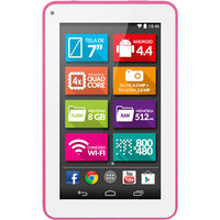 Tablet Multilaser M7-S NB186 7 8GB wi-fi Android 4.4 Branco e Rosa