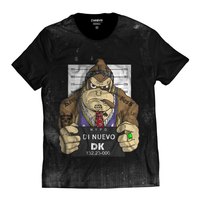 Camiseta Donkey Kong Dk Preso Preta Masculina