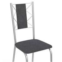 Conjunto 4 Cadeiras Lisboa Crome 4c076cr 17 Preto Linho Cinza Kappesberg