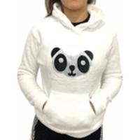 Blusa De Frio Moletom Feminina Pelinho Pelúcia Panda Capuz