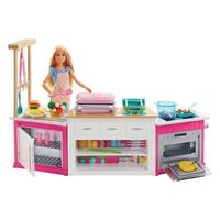 Playset E Boneca Barbie Cozinha De Luxo Da Barbie Mattel