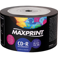 CD-R Maxprint Printable 700MB e 80min 52x 50 Unidades