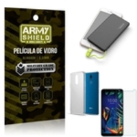 Kit Powerbank 5K LG K12 K12 Plus Capa + Película Vidro + Powerbank 5000 mAh - Armyshield