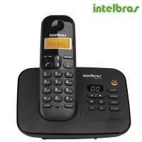 Telefone Sem Fio Intelbras TS3130 Secretaria Eletrônica Preta