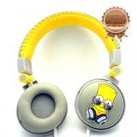 Headphone The Simpsons Bart Music Com Microfone Embutido Amarelo e Cinza
