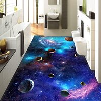 Papel de parede personalizado 3D autoadesivo para parede Cosmic Galaxy Starry Sky Pisos Mural Banheiro Sala de estar Papel de parede 3 D, 400 x 280 cm