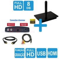 Kit Antena Digital 4K Onix e Conversor Gravador DTV-7000 HDMI Capte