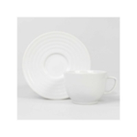 Conjunto Com 6 Xícaras De Chá Com Pires Porcelana Schmidt Arcos Branco Ref 240
