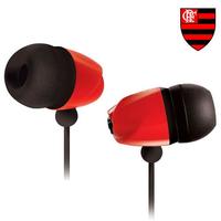 Fone de Ouvido Waldman Intra Auricular Flamengo SB-10 Preto e Vermelho
