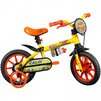 Bicicleta Caloi Aro 12 Power Rex Amarela e Laranja