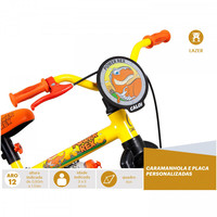 Bicicleta Caloi Aro 12 Power Rex Amarela e Laranja