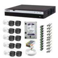 Kit CFTV 10 Câmeras Intelbras VHD 3120B + Dvr Intelbras MHDX 1016 + HD Wd 2 Tera Purple