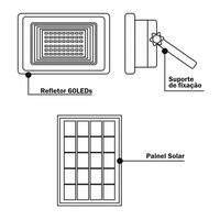 Refletor Solar 60 Leds Ecoforce Diversos