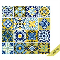 Adesivo De Parede Dona Cereja Azulejo Lisboa 15x15cm 16 Unidades