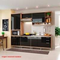 Cozinha Compacta Sicília 5 Peças 58081 Argila preto 12v Multimóveis