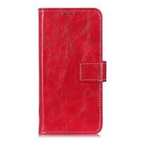 Zl one compatível com/substituição para capa de celular Oppo Realme 5 Pro/Realme Q capa carteira de couro PU compartimentos para cartões (vermelho)
