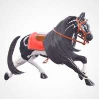 Cavalo Pampa Líder Brinquedos Branco e Preto com Acessórios
