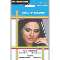 Papel fotografico inkjet 10x15cm glossy 265g pct com 20 Masterprint