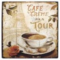Placa De Metal Café Crème À La Tour Oldway - 25x25 Cm