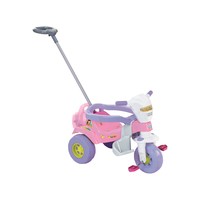 Triciclo Infantil Magic Toys Bichos Haste Removível Rosa e Lilás