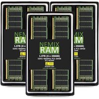 NEMIX RAM Memória de servidor registrada DDR5 4800MHZ PC5-38400 8Rx4 RDIMM de 1,5 TB (6 x 256 GB) DDR5 4800 MHZ