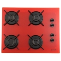 Fogão cooktop fornello 4 bocas vermelho mega chama a gás