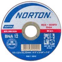 Disco de corte Norton BNA12 para inox 115 x 1,0 x 22,23 mm