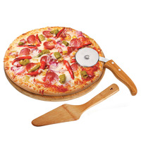 Conjunto para Pizza Welf Napoli em Bambu 30cm 3 peças