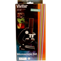Microscópio Vivitar Zoom 300x 450x 650x Preto