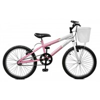 Bicicleta Master Bike Serena Aro 20 Sem Marcha Rosa e Branca